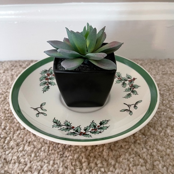 EUC Spode Christmas Tree Pattern 5,5/8”  Plate Saucer Dish Candle Holder Trinket - Picture 4 of 7